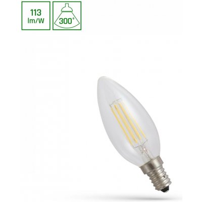 Spectrum LED filament žárovka C35 E14 4W 450 lm 2700K – Hledejceny.cz