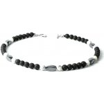 Daniel Dawson Pánský náhrdelník lávový kámen, bílý tyrkys NH1261-0296(7)/45 Černá – Hledejceny.cz