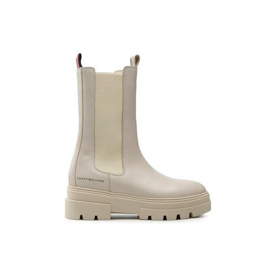 Tommy Hilfiger kotníková obuv s elastickým prvkem Monochromatic Chelsea Boot FW0FW06730 Classic beige – Zboží Mobilmania