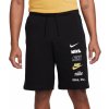 Pánské kraťasy a šortky Nike m nk club+ ft short mlogo FB8830-010 Černá