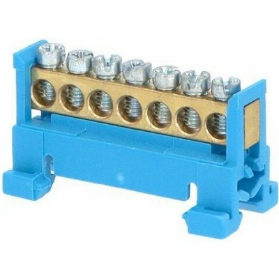 Eleman Nulovací a rozbočovací můstek (7 svorek) modrý – Sleviste.cz