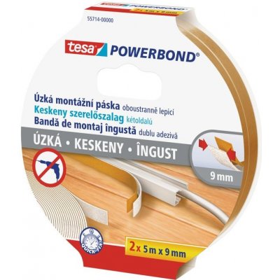 Tesa Powerbond Oboustranná lepicí páska SLIM 5 m x 9 mm – Zboží Mobilmania
