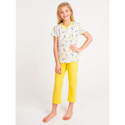 Dívčí pyžamo Yoclub PIF-0002G-A110 žlutá