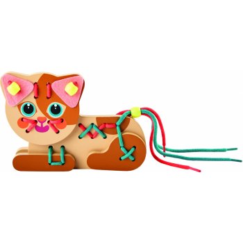 Trefl Koťátko dřevěná hračka navlékací se šňůrkami v krabičce 19x10x5cm od  126 Kč - Heureka.cz