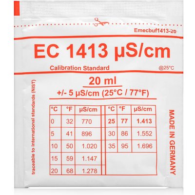 Water I.D. kalibrační roztok pufr EC vodivost 1413µS/cm, 20ml – Zboží Mobilmania