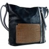 Kabelka Dámská crossbody kabelka s čelní kroko kapsičkou F-014 černá