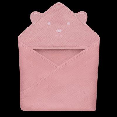 Lionelo Dětská osuška s kapucí MUSLIN HOODED TOWEL Pink Baby LN0284 – Zboží Dáma