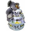 Plenkový dort BabyDort Neutrální plenkový dort pro miminko s velkým plyšovým slonem