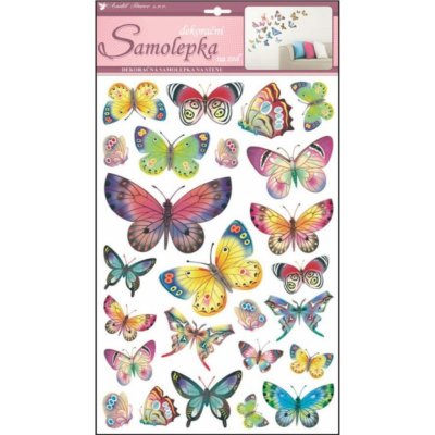 Anděl Samolepky na zeď Barevní motýli různé velikosti 48 x 29 cm – Hledejceny.cz
