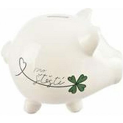 Pokladnička ker. Pro štěstí bílá 20x14x16,5 cm – Zboží Dáma