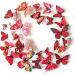 Živá Zeď Barevní 3D Motýlci Červení 6 - 12 cm – Zboží Mobilmania