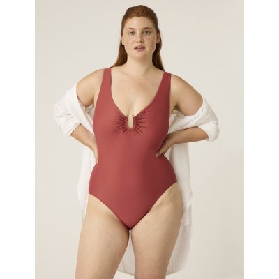 Modibodi Menstruační plavky High V Neck One Piece Saraha Red – Sleviste.cz