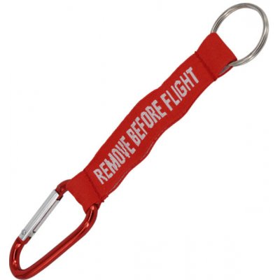 Šňůrka na krk EA karabina Remove Before Flight červená – Zboží Mobilmania
