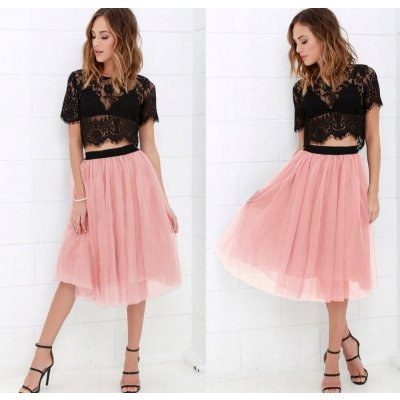 Fashionweek dlouhá tylová sukně MD782 světle růžová – Zboží Mobilmania