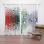 Sablio Závěs Dvoubarevná abstrakce: 2ks 140x250cm – Hledejceny.cz