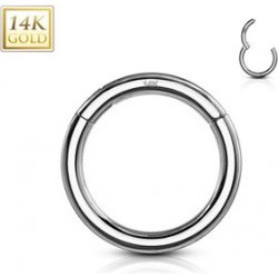 Šperky4U zlatý piercing segment kruh ZL01262-WG-1206