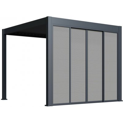 Rojaplast posuvná ZÁSTĚNA 3 m pro bioklimatickou pergolu - šedočerná – Hledejceny.cz