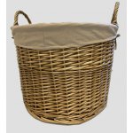 Vingo Proutěný koš na dřevo s uchy kulatý 62 cm v. 54 – Zboží Dáma