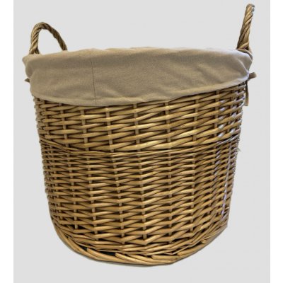 Vingo Proutěný koš na dřevo s uchy kulatý 62 cm v. 54 – Zboží Dáma