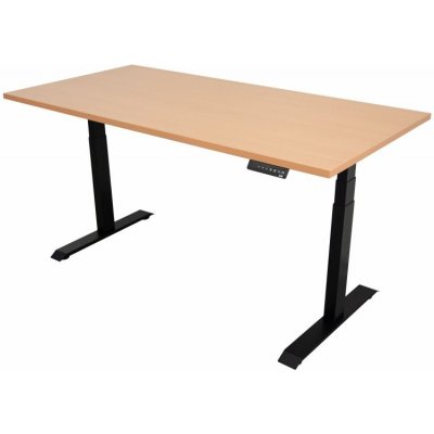 ZLKL Polohovací stůl dvoumotorový černá podnož / buková deska P00049-7 – Zbozi.Blesk.cz