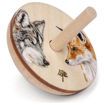 Lesní svět Dřevěná káča Vlk Liška – Sleviste.cz