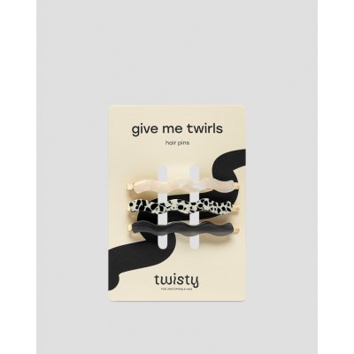 Twisty Sada vlnitých sponek do vlasů - mramorová, perleťová, černá 3 ks – Zboží Mobilmania