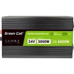 Green Cell INVGC24P3000LCD z 24V na 230V, 3000W/6000W - čistá sinusoida s LCD displejem | Zboží Auto