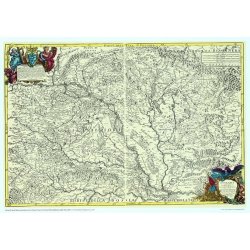 Topo Map Maďarsko 1686 - autor Vignola 100 x 70 cm Varianta: bez rámu v tubusu, Provedení: laminovaná mapa v lištách