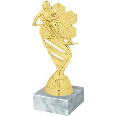 Soška LYŽE SJEZD M/P424 zlatá bílý mramor 15 cm – Hledejceny.cz