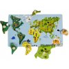 Dřevěná hračka Adam Toys edukační vkládačka s úchyty Mapa Světa