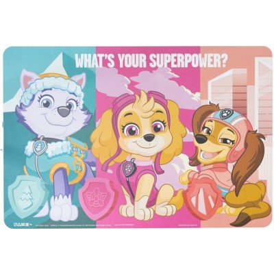 Stor plastová podložka na stůl Paw Patrol Girl Superpowers 43 x 28 cm – Zboží Dáma