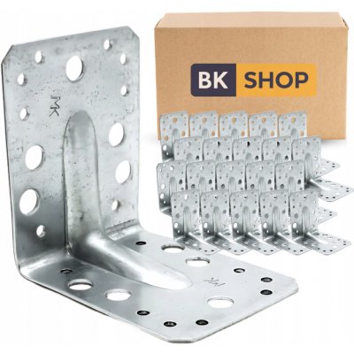 Tesařský úhelník BKshop 100x100x80 mm prolis 2,5 mm 20 ks – Sleviste.cz