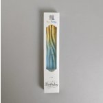 Dortisimo Svíčky spirálové modro-žluté se zlatým zdobením – Zboží Dáma