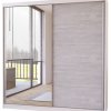 Šatní skříň Idzczak Beton 183 cm s posuvnými dveřmi a zrcadlem Stěny bílá / beton