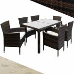 FurniGO - Zahradní sestava Berlin 1+6 - hnědý ratanový nábytek – Zboží Mobilmania