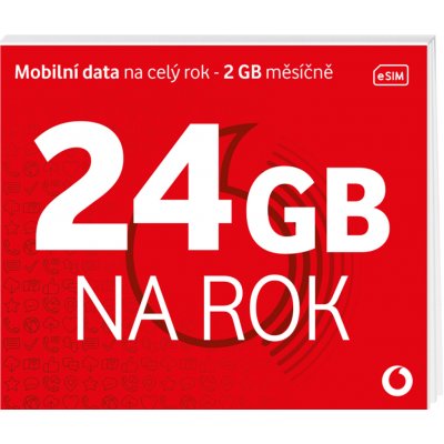 Vodafone 24 GB SIM (data na rok) ČR+EU Forma SIM: eSIM – Hledejceny.cz