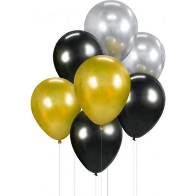 Godan Balónová kytice černá zlatá stříbrná – Zboží Mobilmania