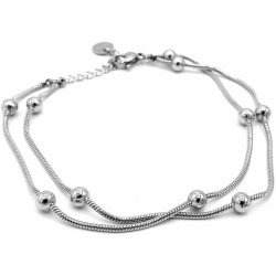 Steel Jewelrynáramek Dvojitý KULIČKY Chirurgická ocel NR240194