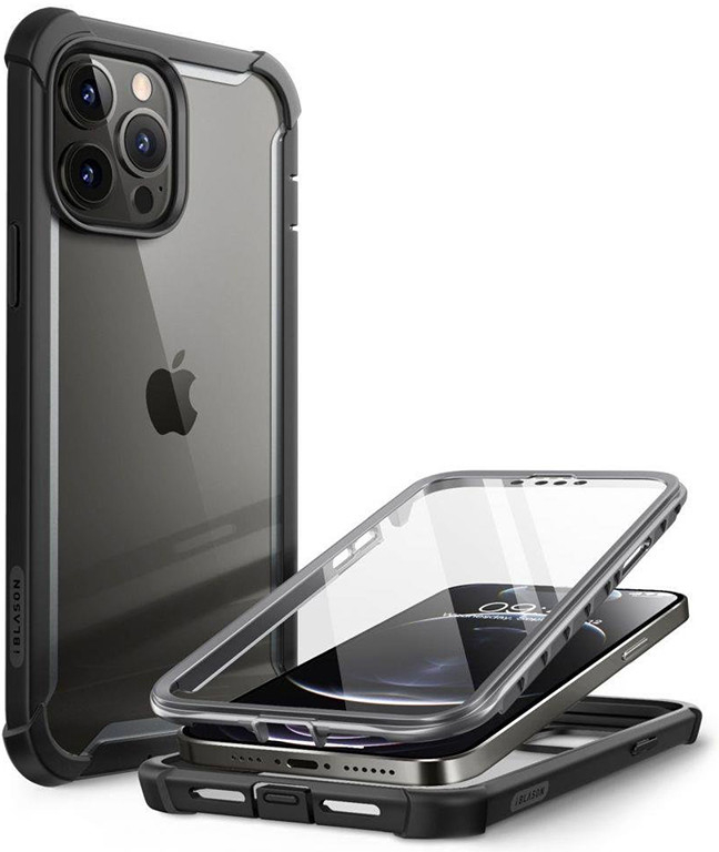 Pouzdro AppleMix SUPCASE Ares Apple iPhone 13 Pro + tvrzené sklo - odolný - černý