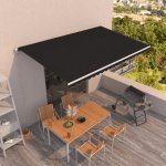VidaXL Ručně zatahovací markýza 500 x 350 cm antracitová – Zboží Mobilmania