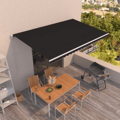 VidaXL Ručně zatahovací markýza 500 x 350 cm antracitová – Zboží Mobilmania