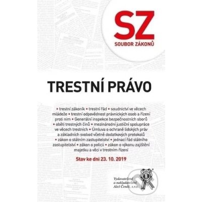 Soubor zákonů. Trestní právo. Stav ke dni 23. 10. 2019 - kolektiv autorů – Hledejceny.cz