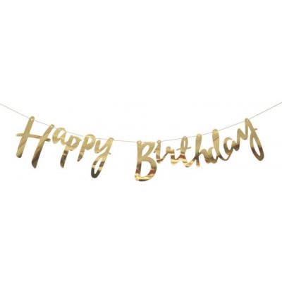 Happy Birthday Banner -girlanda 150 cm zlatá – Hledejceny.cz