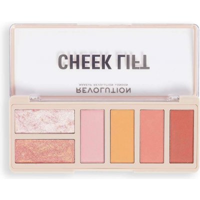 Makeup Revolution Cheek Lift paleta tvářenek Pink Energy 6 x 1,8 g