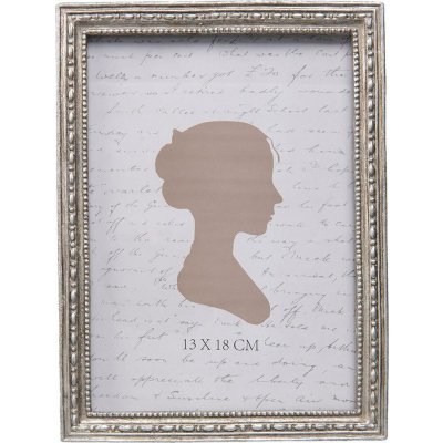 Stříbrný fotorámeček s patinou - 14*2*19 cm / 13*18 cm – Zboží Mobilmania