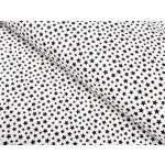 Bavlněná látka/plátno Sandra SA-310 Černé hvězdičky na bílém - šířka 165 cm – Sleviste.cz