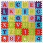 Teddies Pěnové puzzle abeceda a čísla mix barev 36ks 15x15x1cm – Zbozi.Blesk.cz