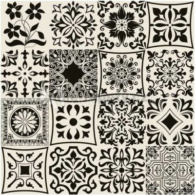 E-shop24 Samolepicí dekorace na kachličky Ornamenty 15 x 15 cm – Zboží Dáma