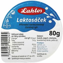 Laktos Laktosáček přírodní termizovaný čerstvý sýr 80 g