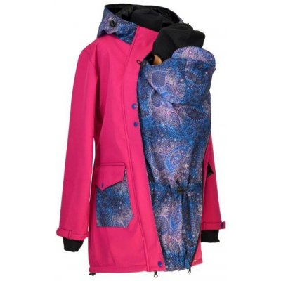Shara softshellový kabát zimní vsadka se vzorem přední nošení malina/modro růžová obloha – Hledejceny.cz